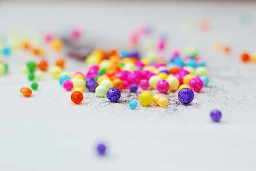 multicolored pebble balls