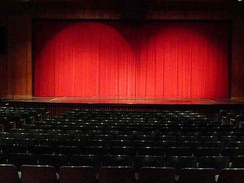 theater stage with spotlights