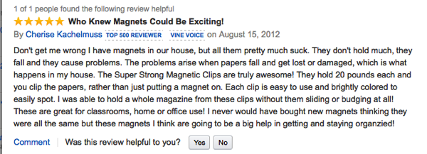 Breathless review of a clip magnet that OMG ACTUALLY WORKS unlike all the other ones