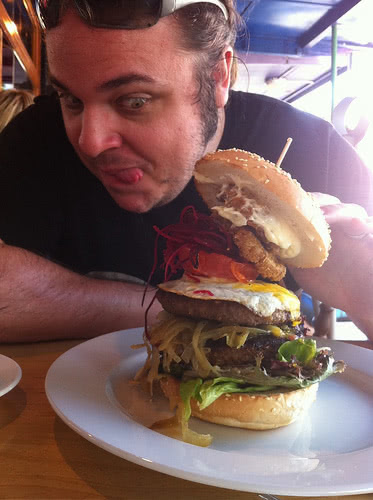 thomas with a huge burger